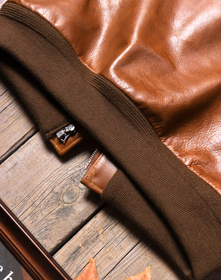 Cowhide A-2 jackets V. Hilts tobacco brown