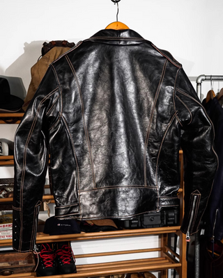 Tea core horsehide 'Leather Togs' motorcycle jacket, LA BREA