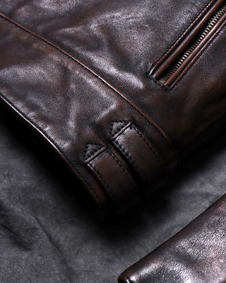Tea core horsehide cafe racer burgundy