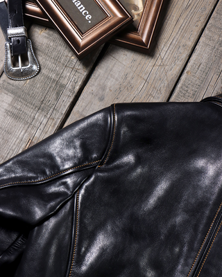 Italian vegetable-tanned calfskin brakeman car coat