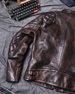 Tea core horsehide cafe racer burgundy