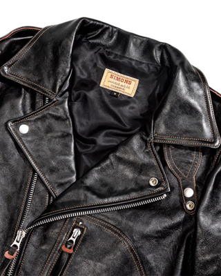 Tea core horsehide 'Leather Togs' motorcycle jacket, LA BREA