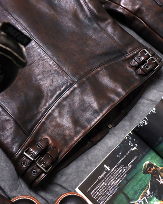Tea core horsehide cafe racer burgundy