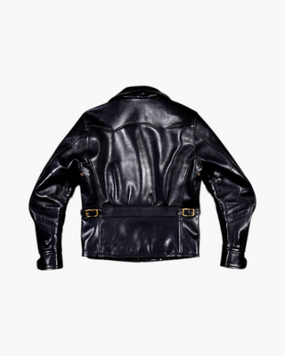 Japanese tea core horsehide 1930s half belt jacket black
