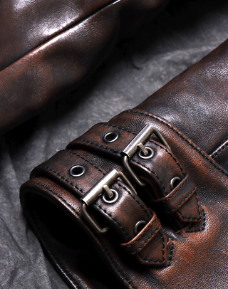 Tea core horsehide cafe racer burgundy