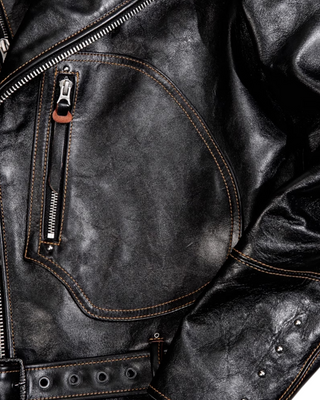 Tea core horsehide 'Leather Togs' motorcycle jacket, LA BREA