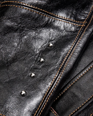 Tea core horsehide 'Leather Togs' motorcycle jacket, LA BREA