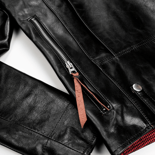 J - 31 Leather Motorcycle Jacket - Brake House - Black - 17