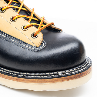Two-tone short-face motorcycle boots 7302
