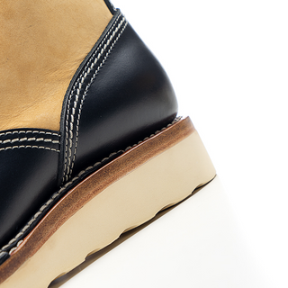 Two-tone short-face motorcycle boots 7302