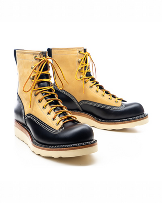 Two-tone short-face motorcycle boots 7303