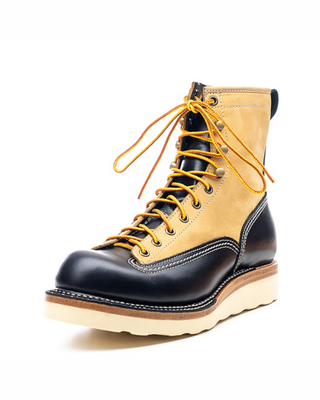 Two-tone short-face motorcycle boots 7303