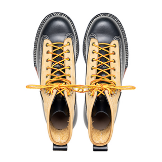 Two-tone short-face motorcycle boots 7303
