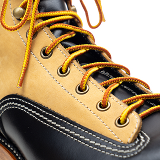 Two-tone short-face motorcycle boots 7303