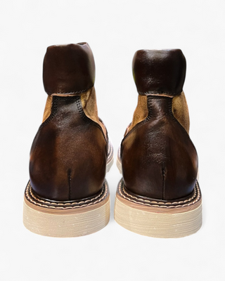 Canvas & leather two-tone motorcycle boots 1953