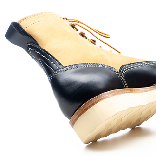 Two-tone short-face motorcycle boots 7303