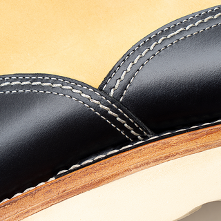 Two-tone short-face motorcycle boots 7303