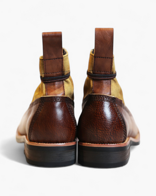 Canvas & leather two-tone work boots 8153