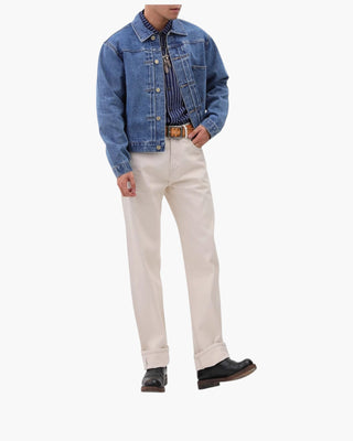 15oz Off-White Selvedge Denim - 3 Fits