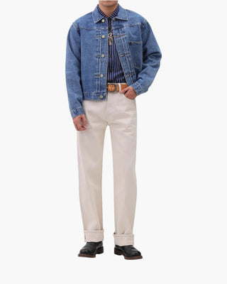 15oz Off-White Selvedge Denim - 3 Fits