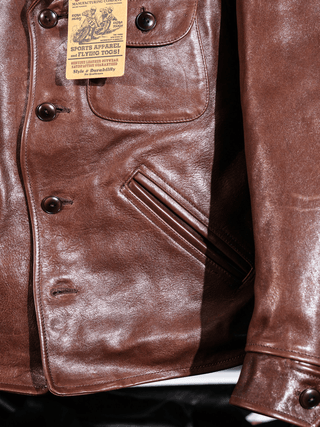 Four Corner Leather Work Jacket-Brake House-S-36