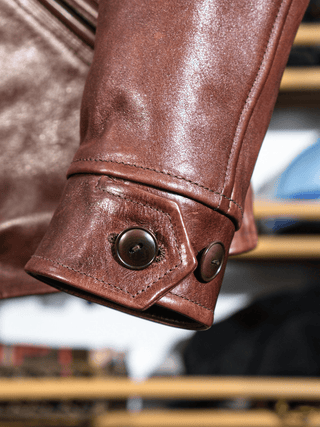Four Corner Leather Work Jacket-Brake House-S-47