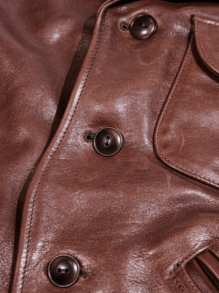 Four Corner Leather Work Jacket-Brake House-S-42
