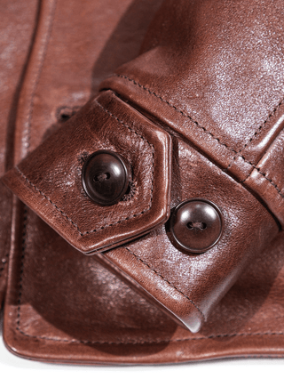 Four Corner Leather Work Jacket-Brake House-S-40