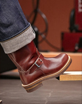 Leather Engineer Boots 2690 - Brake House - Dark Brown - 11