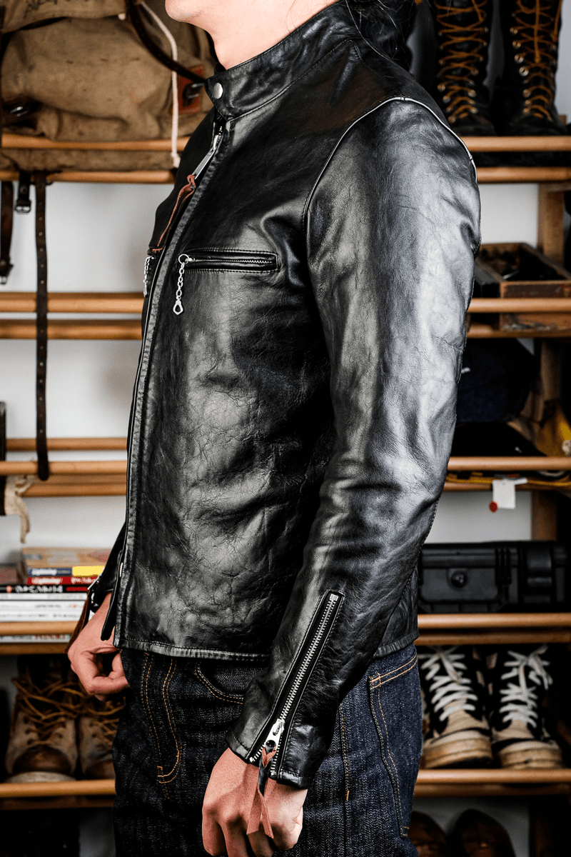 J-100 Single Rider Racing Jacket | Brake House - Men's Leather Jacket