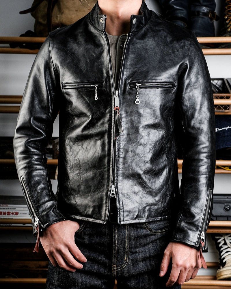 J-100 Single Rider Racing Jacket | Brake House - Men's Leather Jacket