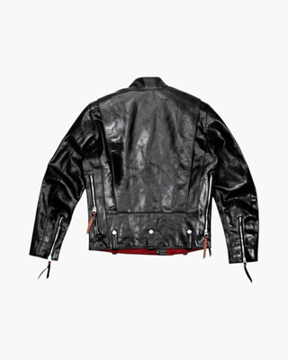J - 31 Leather Motorcycle Jacket - Tea Core Horsehide - Brake House - Black - back