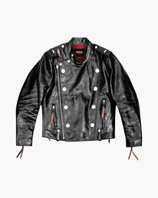 J - 31 Leather Motorcycle Jacket - Tea Core Horsehide - Brake House - Black - front