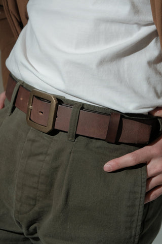 Garrison Heavy Leather Belt - Brake House - 100cm(W29–30) - 12