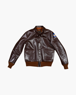 Tea core horsehide A-2 flight jacket