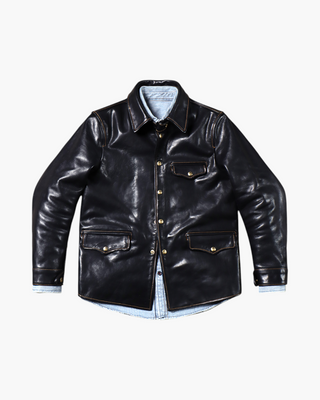 Italian vegetable-tanned calfskin brakeman car coat