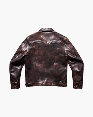 Vegetable-tanned cowhide farmer jacket burgundy