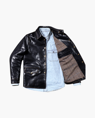 Italian vegetable-tanned calfskin brakeman car coat