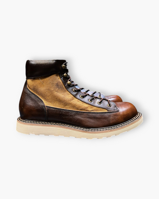 Canvas & leather two-tone motorcycle boots 1953