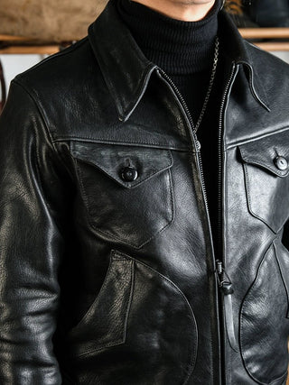 Mendoza Leather Jacket - Brake House - Black - 4