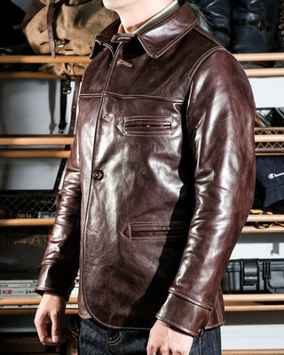 Tea core horsehide brakeman car coat