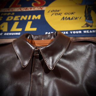 Tea core horsehide A-2 flight jacket