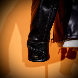 Japanese tea core horsehide 1930s half belt jacket black