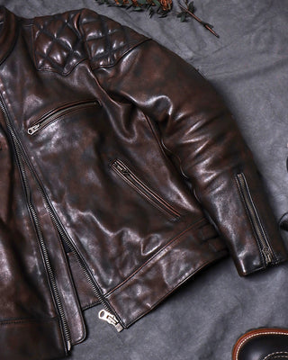 Tea core horsehide cafe racer burgundy