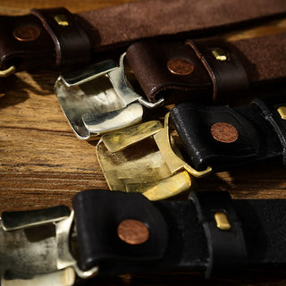Plaque Buckle Leather Belt