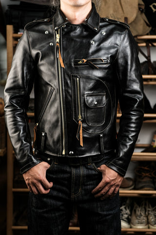J24 Leather Jacket With Mouton Collar