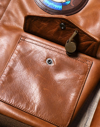 Cowhide A-2 jackets V. Hilts tobacco brown