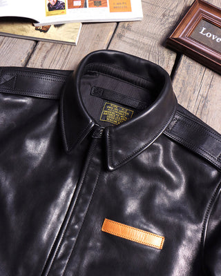 Vegetable-tanned cowhide A-2 jacket V. Hilts