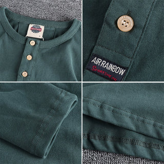 Air & Rainbow Henley Neck Long-Sleeve Shirt
