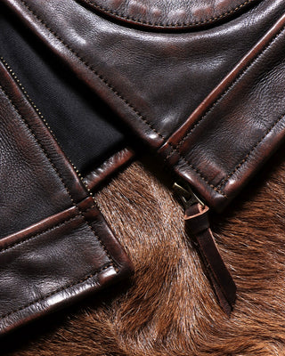 Vegetable-tanned cowhide farmer jacket burgundy